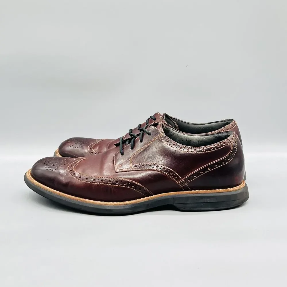 Sperry Shoes Mens 11 Brown Leather Top Sider Gold Cup Wingtip Oxford Brogue